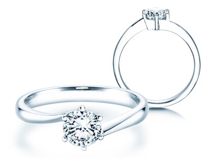 Anillo de compromiso Devotion en 14K oro blanco con diamante 0,75ct H/SI