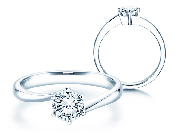 Anillo de compromiso Devotion en 14K oro blanco con diamante 0,75ct H/SI