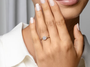 Anillo de compromiso Devotion en 18K oro blanco con diamante 1,00ct H/SI