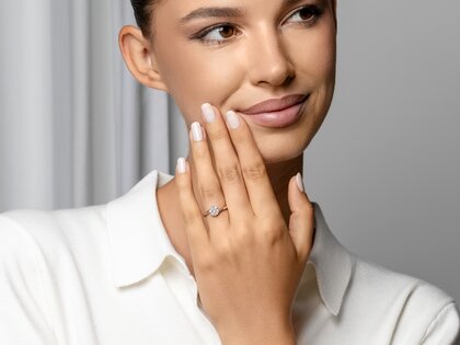 Anillo de compromiso Devotion en 18K oro blanco con diamante 1,00ct H/SI