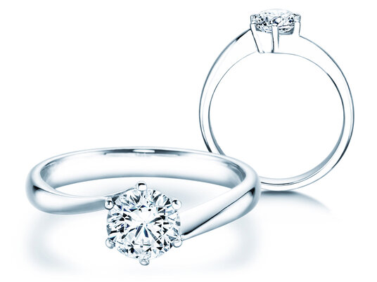Anillo de compromiso Devotion en 18K oro blanco con diamante 1,00ct H/SI