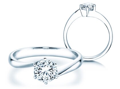 Anillo de compromiso Devotion en 14K oro blanco con diamante 1,00ct H/SI