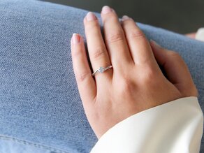 Anillo de compromiso Devotion en 14K oro blanco con diamante 0,50ct H/SI