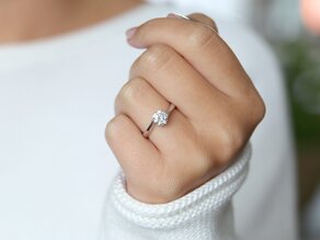 Anillo de compromiso Devotion en 18K oro blanco con diamante 1,00ct H/SI