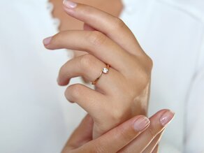 Anillo de compromiso Devotion en 18K oro rosa con diamante 0,10ct G/SI