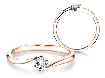 Anillo de compromiso Devotion en 14K oro rosa con diamante 0,25ct G/SI