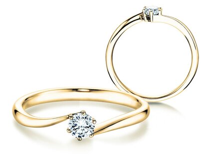 Anillo de compromiso Devotion en 14K oro amarillo con diamante 0,25ct G/SI