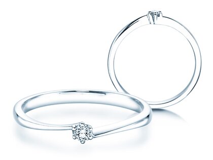 Anillo de compromiso Devotion en plata 925/- con diamante 0,05ct D/IF