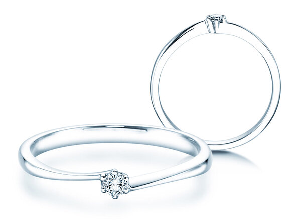 Anillo de compromiso Devotion en plata 925/- con diamante 0,05ct D/IF