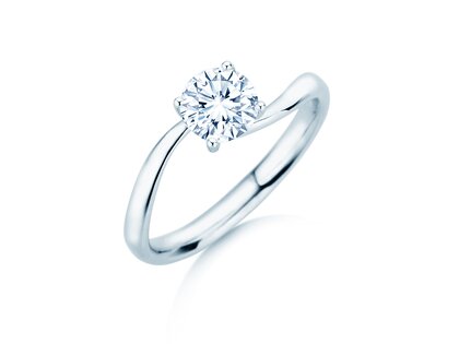 Anillo de compromiso Devour en 9K oro blanco con diamante de laboratorio 1,00ct