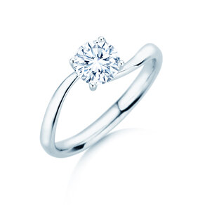 Anillo de compromiso Devour en 9K oro blanco con diamante de laboratorio 1,00ct