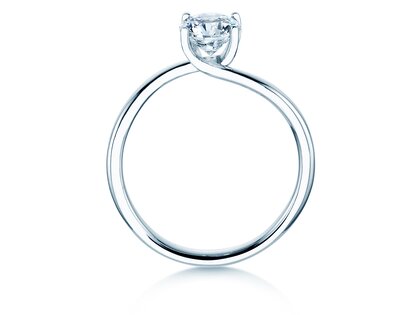 Anillo de compromiso Devour en 9K oro blanco con diamante de laboratorio 1,00ct