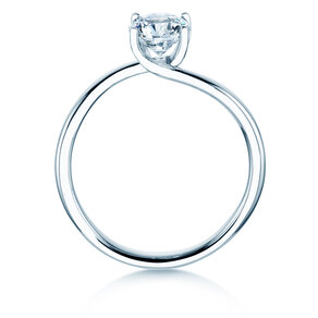 Anillo de compromiso Devour en 9K oro blanco con diamante de laboratorio 1,00ct
