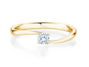 Anillo de compromiso Devour en 14K oro amarillo con diamante de laboratorio 0,15ct E/VS