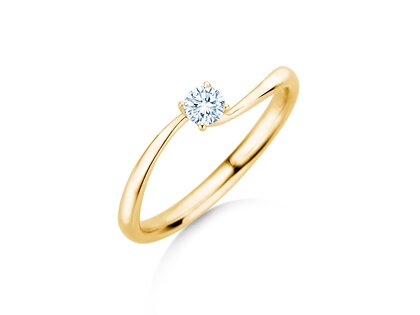 Anillo de compromiso Devour en 14K oro amarillo con diamante de laboratorio 0,15ct E/VS