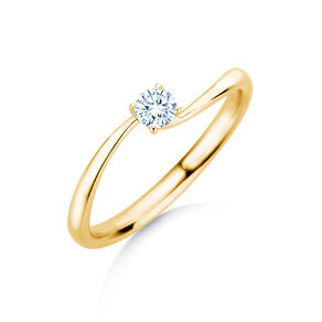 Anillo de compromiso Devour en 14K oro amarillo con diamante de laboratorio 0,15ct E/VS
