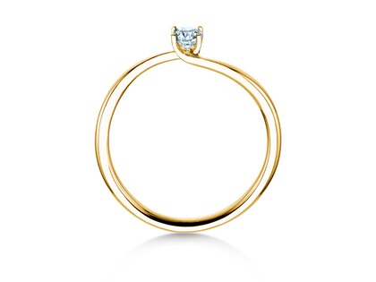 Anillo de compromiso Devour en 14K oro amarillo con diamante de laboratorio 0,15ct E/VS