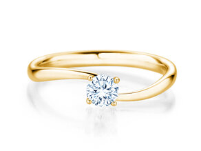 Anillo de compromiso Devour en 14K oro amarillo con diamante de laboratorio 0,25ct E/VS