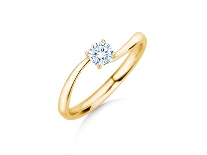 Anillo de compromiso Devour en 14K oro amarillo con diamante de laboratorio 0,25ct E/VS