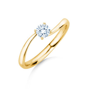 Anillo de compromiso Devour en 14K oro amarillo con diamante de laboratorio 0,25ct E/VS