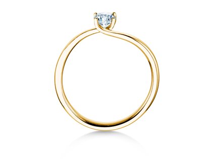 Anillo de compromiso Devour en 14K oro amarillo con diamante de laboratorio 0,25ct E/VS