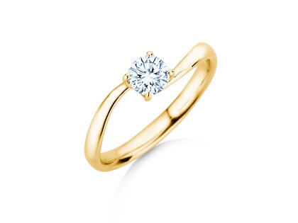 Anillo de compromiso Devour en 9K oro amarillo con diamante de laboratorio 0,50ct E/VS