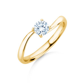 Anillo de compromiso Devour en 9K oro amarillo con diamante de laboratorio 0,50ct E/VS