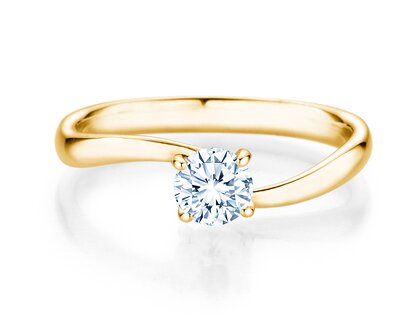 Anillo de compromiso Devour en 9K oro amarillo con diamante de laboratorio 0,50ct E/VS