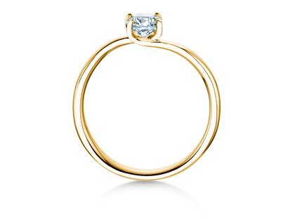 Anillo de compromiso Devour en 9K oro amarillo con diamante de laboratorio 0,50ct E/VS