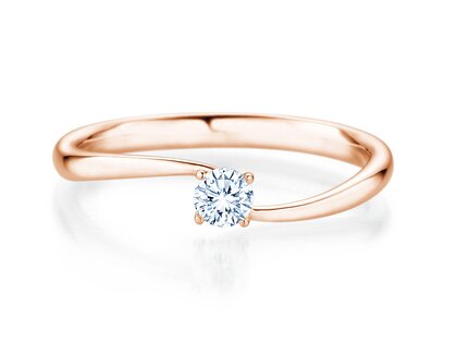 Anillo de compromiso Devour en 9K oro rosa con diamante de laboratorio 0,15ct E/VS