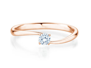 Anillo de compromiso Devour en 9K oro rosa con diamante de laboratorio 0,15ct E/VS