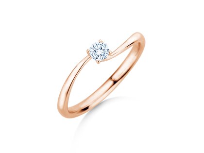 Anillo de compromiso Devour en 9K oro rosa con diamante de laboratorio 0,15ct E/VS
