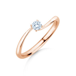 Anillo de compromiso Devour en 9K oro rosa con diamante de laboratorio 0,15ct E/VS