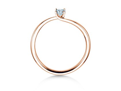 Anillo de compromiso Devour en 9K oro rosa con diamante de laboratorio 0,15ct E/VS