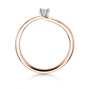 Anillo de compromiso Devour en 9K oro rosa con diamante de laboratorio 0,15ct E/VS