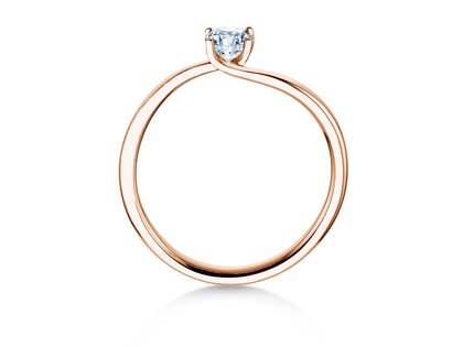 Anillo de compromiso Devour en 14K oro rosa con diamante de laboratorio 0,25ct E/VS
