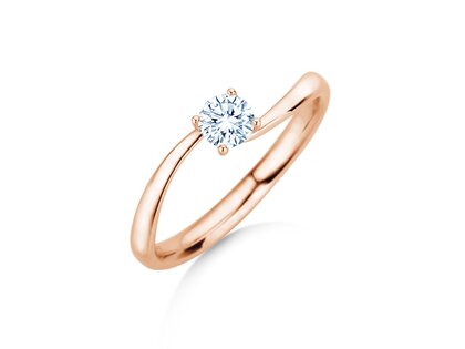 Anillo de compromiso Devour en 14K oro rosa con diamante de laboratorio 0,25ct E/VS