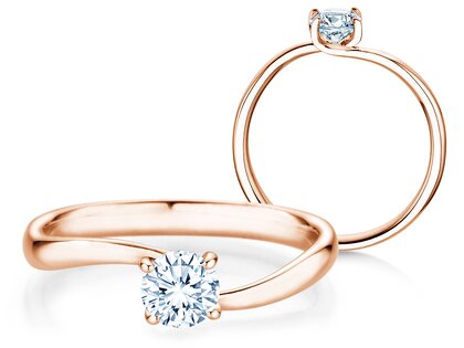 Anillo de compromiso Devour en 14K oro rosa con diamante de laboratorio 0,50ct E/VS