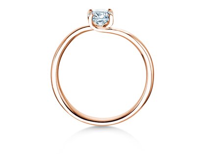 Anillo de compromiso Devour en 14K oro rosa con diamante de laboratorio 0,50ct E/VS