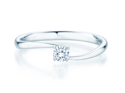 Anillo de compromiso Devour en plata 925/- con diamante de laboratorio 0,15ct E/VS