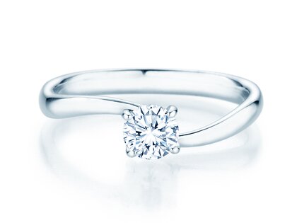 Anillo de compromiso Devour en 9K oro blanco con diamante de laboratorio 0,50ct E/VS