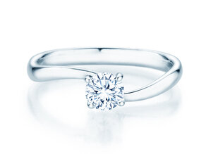 Anillo de compromiso Devour en 9K oro blanco con diamante de laboratorio 0,50ct E/VS
