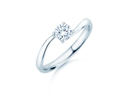 Anillo de compromiso Devour en 9K oro blanco con diamante de laboratorio 0,50ct E/VS