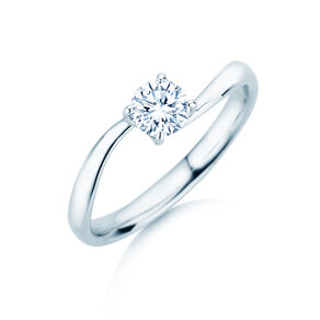 Anillo de compromiso Devour en 9K oro blanco con diamante de laboratorio 0,50ct E/VS