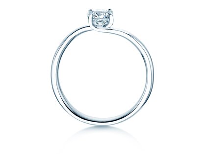 Anillo de compromiso Devour en 9K oro blanco con diamante de laboratorio 0,50ct E/VS