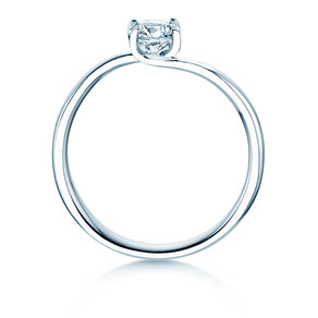 Anillo de compromiso Devour en 9K oro blanco con diamante de laboratorio 0,50ct E/VS
