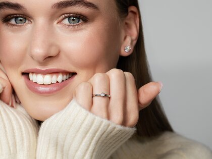 Anillo de compromiso Eternal en plata 925/- con diamante 0,10ct G/SI