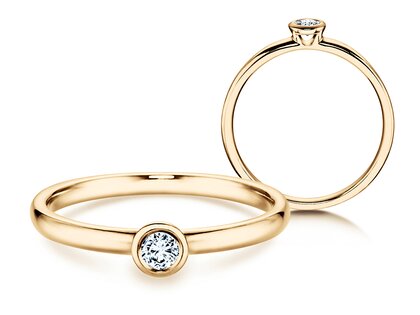 Anillo de compromiso Eternal en 14K oro amarillo con diamante 0,10ct H/SI