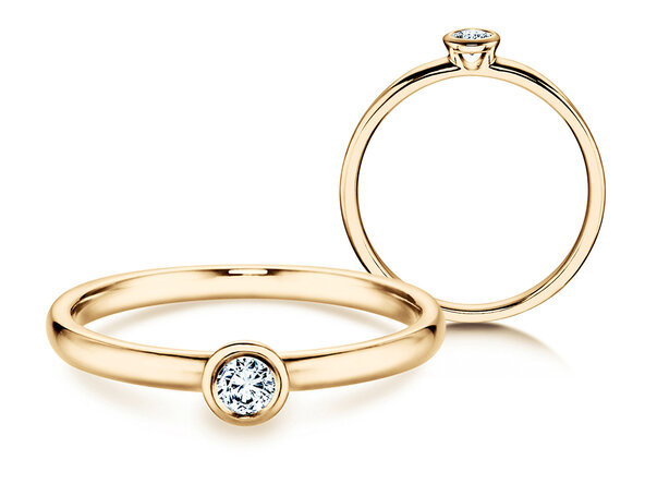 Anillo de compromiso Eternal en 14K oro amarillo con diamante 0,10ct H/SI