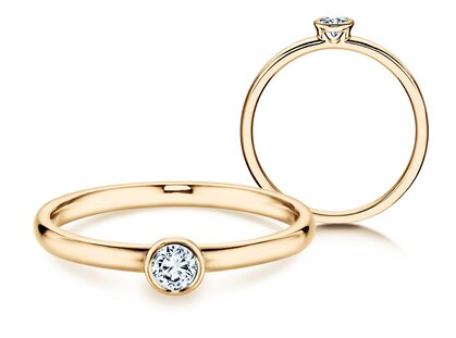 Anillo de compromiso Eternal en 9K oro amarillo con diamante 0,15ct G/SI